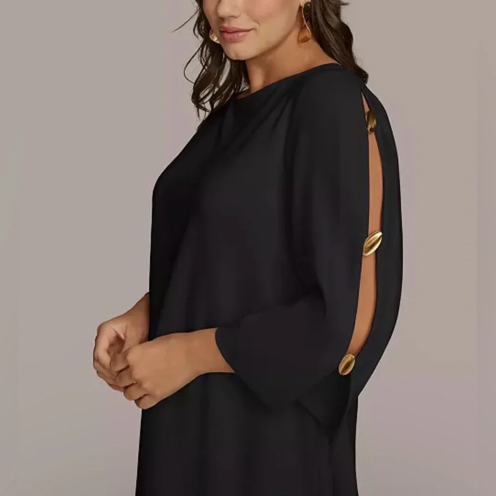 Donna Karan New York
Women's Boat-Neck Embellished Split-Sleeve Shift Dress - Picture 3 of 7